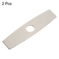 thumbnail image 3 of 2pcs 10 Inch Kitchen Sink Faucet Hole Cover Deck Plate Escutcheon Round, Brushed Silver, 3 of 5