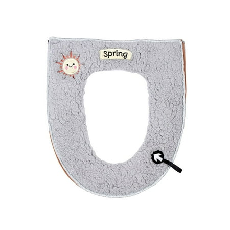 TIHLMK Clearance Household Winter Plush Toilet Seat PadToilet Seat Zipper With Handle