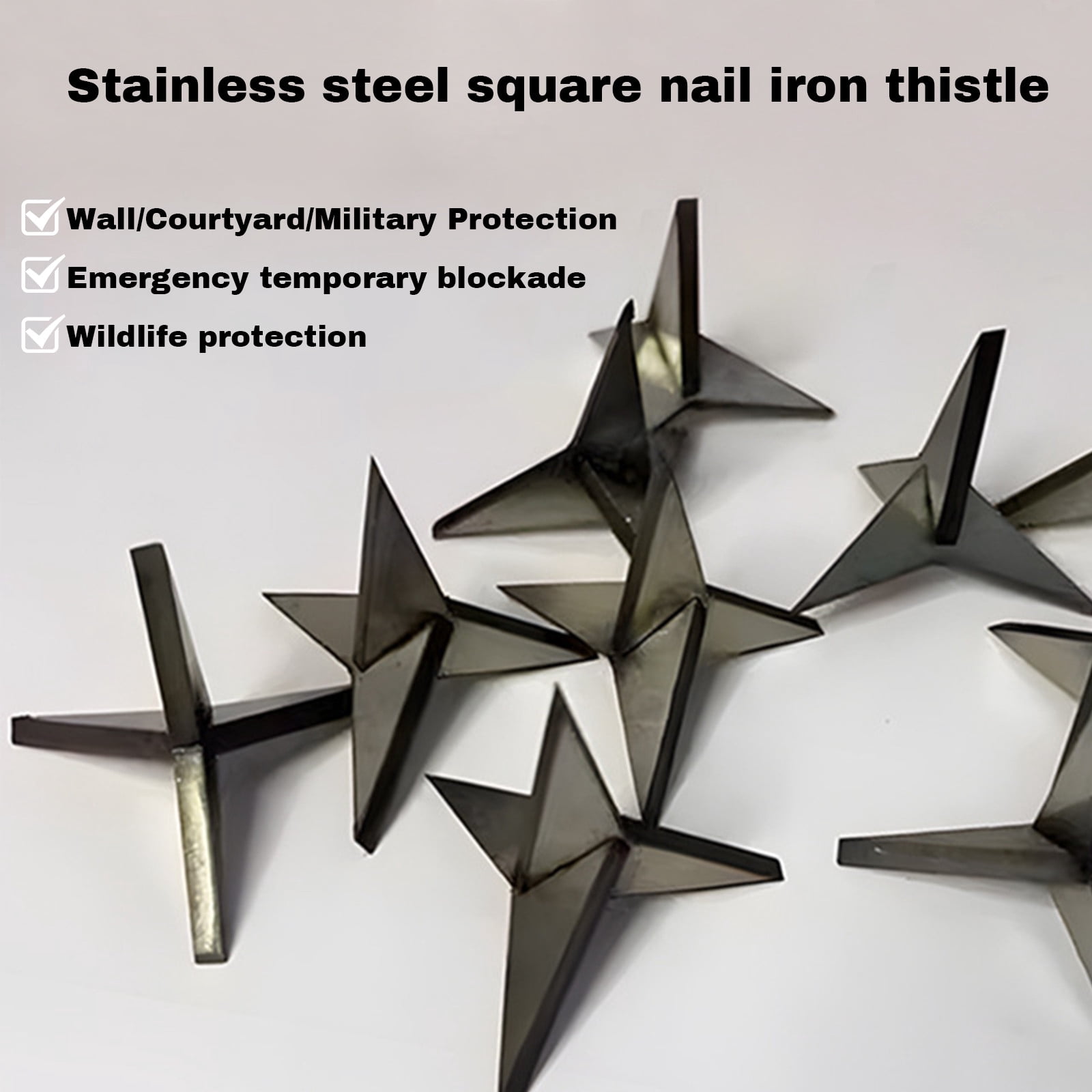 Stainless Steel Caltrops Stakes | Hunting and Outdoor Accessories for Target Practice | 1.77 Inch Four Point Stakes Pack of 20