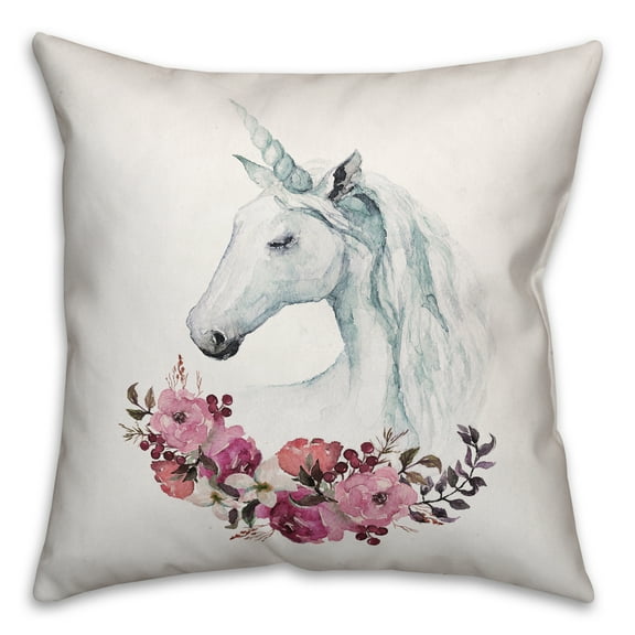 Creative Products Floral Unicorn 16x16 Spun Poly Pillow