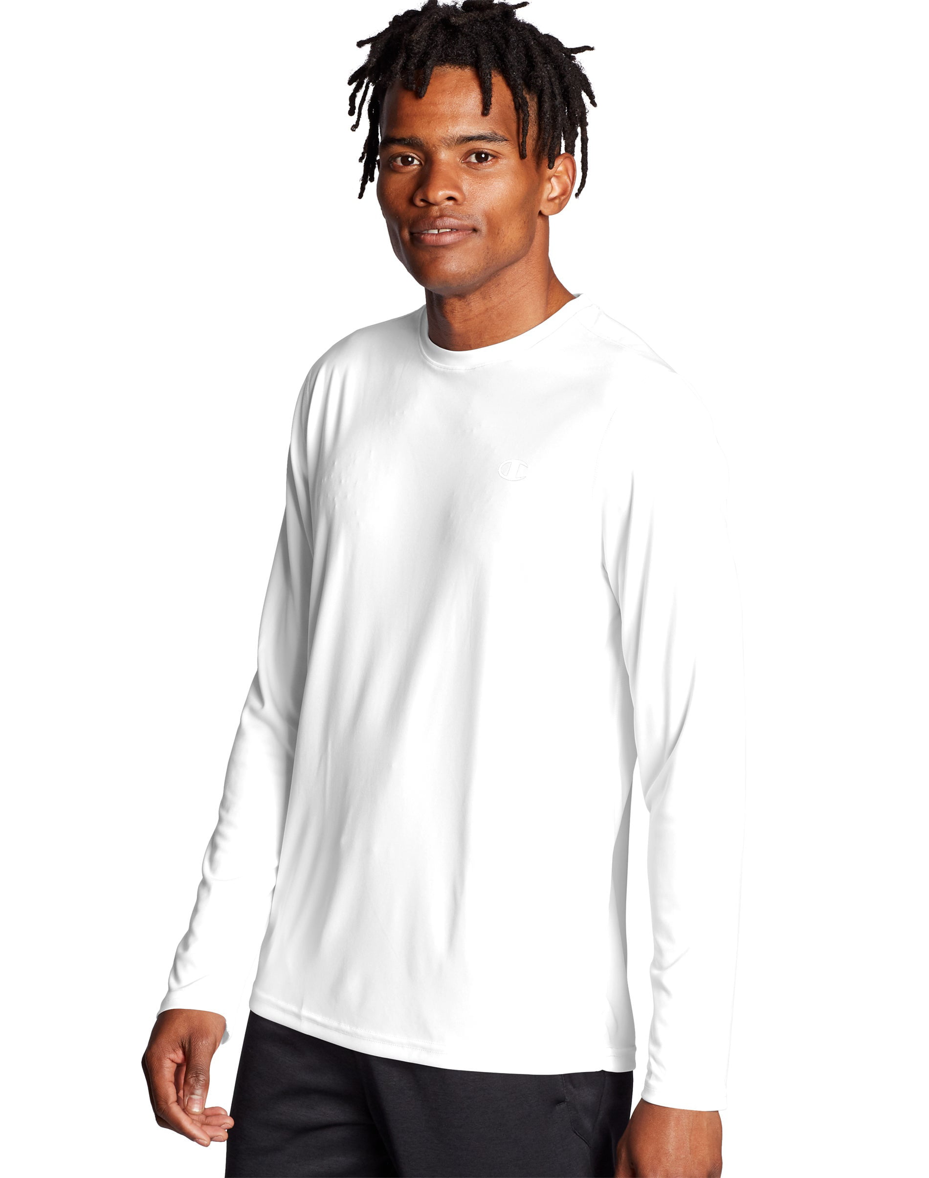 Champion T-Shirt Long-Sleeve Tee Men Double Dry Core Wicking Plain Athletic Fit 