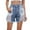 Blue, variant on WAYUTE Womens Shorts Jorts Baggy Jean Shorts Casual High Waist Straight Leg Long Denim Shorts Streetwear