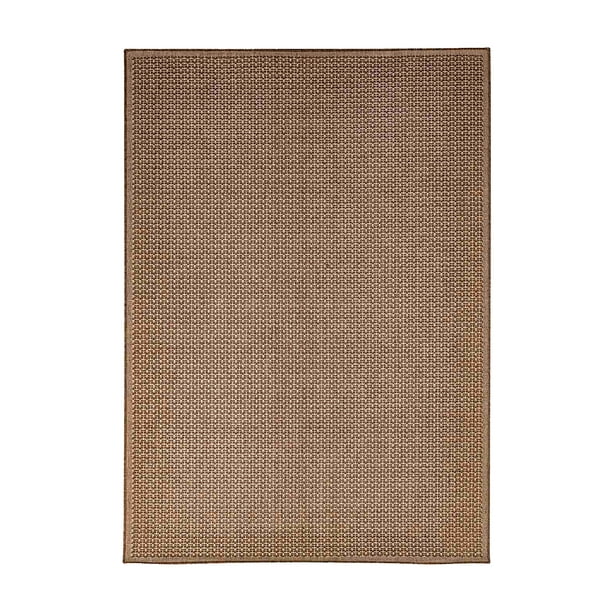 Alfombra para Recamara Simil Yute | Estilo Rústico y Moderno | Fácil Limpieza | Alfombras Para Sala, Recámara, Terraza - Apto para Exterior | Color Cafe | Decoración Hogar