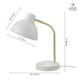 thumbnail image 4 of Globe Electric 15" Matte White Desk Lamp with Matte Gold Arm and Pivoting Shade, Modern Style, 4 of 6