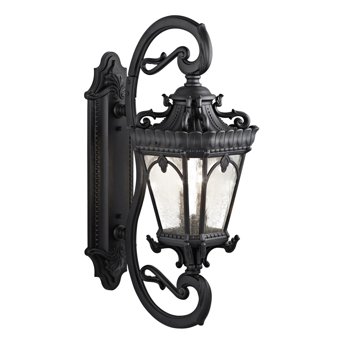 Wall Sconces 4 Light With Textured Black Finish Candelabra Bulb 14 inch