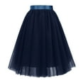 thumbnail image 5 of Riforla Carnevale New Women Tulle Skirts Knee Length Long Adult Tutu Layered Short Prom Party Midi Skirt Skirts for Women Navy One Size, 5 of 6
