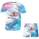 thumbnail image 1 of Ropa de bebé Frozen, conjuntos de ropa de verano para niños, camisetas de moda Elsa Anna + traje corto de Frozen de dibujos animados, traje de 2 uds, ropa para niños 10T Gao Jinjia LED, 1 of 2