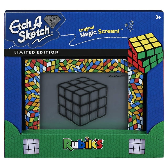 Etch A Sketch Classic, Rubik’s Cube Limited-Edition Drawing Toy with Magic Screen, for Ages 3 and Up