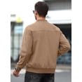 thumbnail image 6 of Colsmile Men's Faux Suede Bomber Jacket, Casual Lightweight Vintage Varsity Coat Zip Up Outerwear, 6 of 8