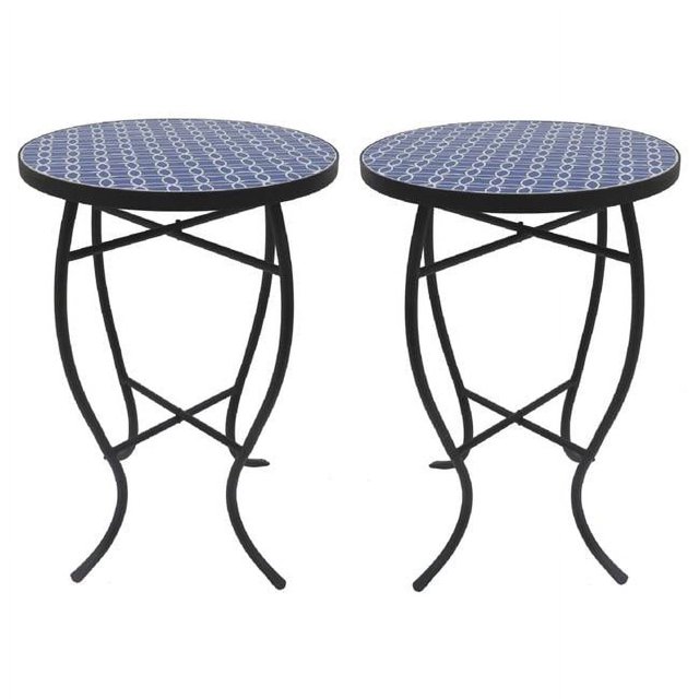 W Unlimited SW2129E-SET2 Mosaic Art Collection Table d'Appoint Alpine (Ensemble de 2)