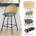 thumbnail image 5 of ANMINY Rattan Swivel Bar Stools, 26" Counter Height Set of 3, Upholstered Chairs Barstools with Full Back and Metal Legs Modern PU Fabric Seat for Kitchen Island, 5 of 10