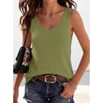 thumbnail image 3 of BTFBM Sweater Vest Women Spring Summer Sleeveless V Neck Sparkle Knit Basic Loose Fit Tank Tops Vacation Outfits, 3 of 9