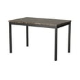 thumbnail image 4 of Brown Faux Marble Dining Table, Black Metal Frame, 48" Transitional Kitchen Table, Seats 4, Modern Dining Room Furniture, Easy Assembly, 4 of 7