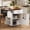 White, variant on Kitchen Island on Lockable Wheels – Farmhouse Style with Drop Leaf, Open Side Rack, One Drawer, Towel Rack, and Rolling Cart, White