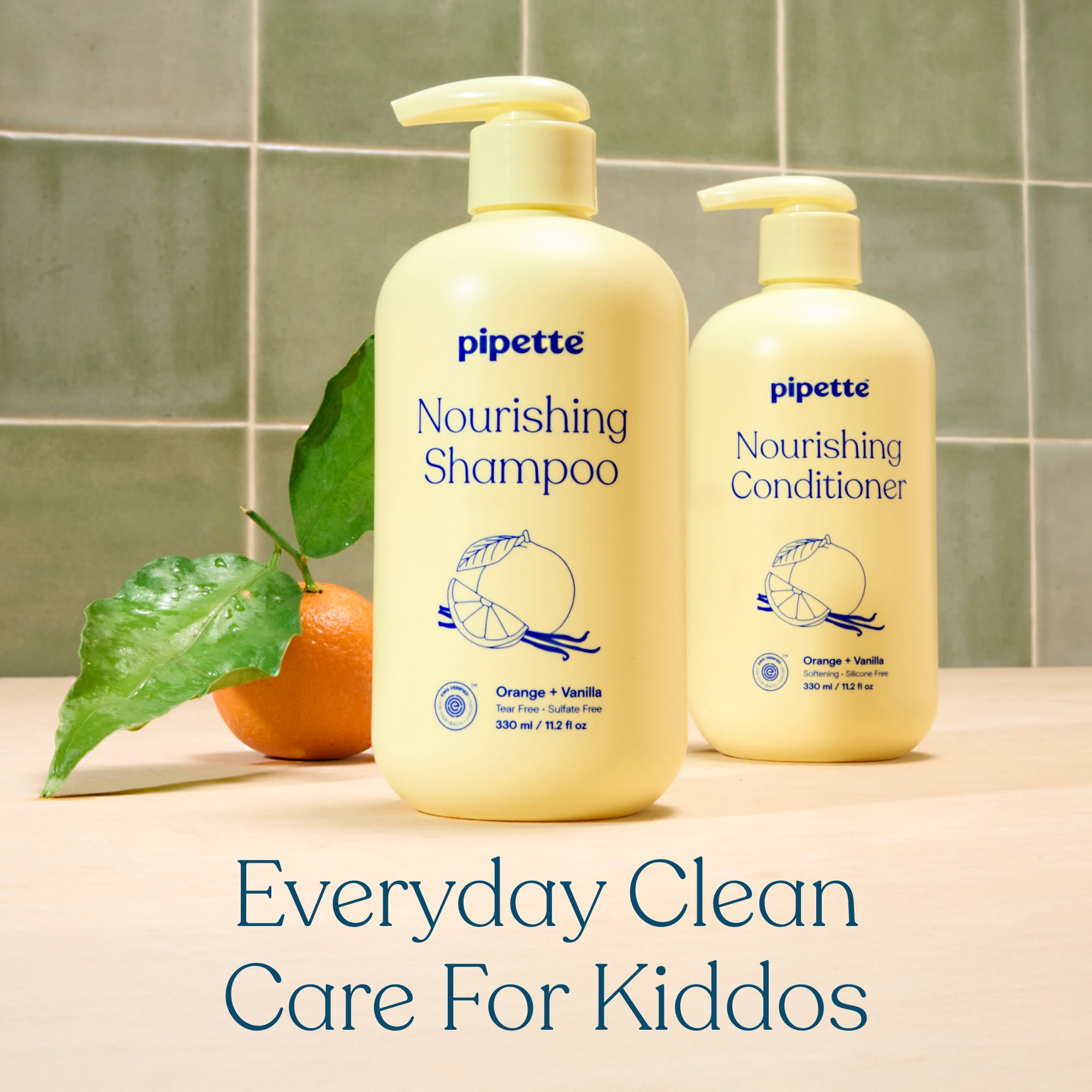Pipette Daily Nourishing Kids Shampoo, Tear-Free for All Hair Types & Textures, 11.2 fl oz
