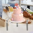 thumbnail image 2 of Tunhigl Elegant Transparent Acrylic Cake Stand with Metal Base - Perfect for Weddings, Birthdays & Parties - Square Cupcake Display Rack with Cover Silver, 2 of 7