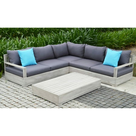 Ove Decors Beranda 3 Piece Wood Sectional Patio Set