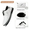 thumbnail image 2 of Mens Casual Oxfords Leather Business Office Loafers Comfortable Fashion Lace-up Formal Flat Shoes White 12 US, 2 of 7