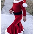 thumbnail image 3 of Conjuntos de ropa para recién nacidos, disfraz de Navidad y Año Nuevo, camisetas de forro polar de invierno, pantalones y sombreros, ropa para bebés, niños y niñas, atuendo de Papá Noel, 3 of 5