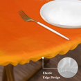 thumbnail image 4 of Abstract Paint Texture Round Fitted Table Cover Retro Orange Gary Oil Painting Waterproof Table Cloth with Elastic Edge Wipeable Tablecloth for Picnic Camping Party Fits 36"-44" Diameter, 4 of 8