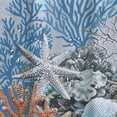 thumbnail image 5 of Orinice Nautical Beach Shower Curtain, Blue Tropical Coral Ocean Seashell Starfish Machine Washable Waterproof Fabric for Bathroom Bathtub Decor with Hooks 60x72, 5 of 7