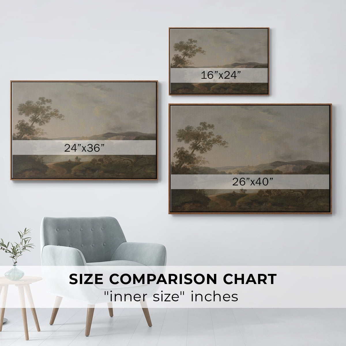 Vintage Landscape-XXVII By Wexford Home Framed in Walnut Wood Gallery Wrapped Canvas 17 in. x 25 in.