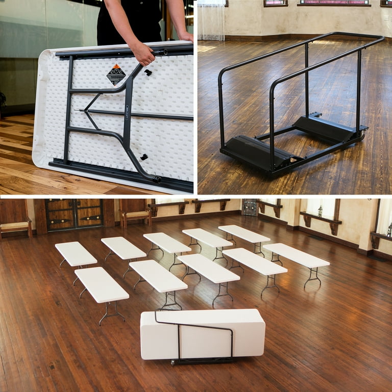 Lifetime 8 ft. Folding Tables, White, Set of 22 with Cart Lifetime 8 ft. Folding Tables, White, Set of 22 with Cart