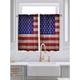 thumbnail image 2 of Kitchen Curtains 45 Inches length, American Flag Window Treatment Curtain Drapes, USA Flag Retro Lightweight Window Panels for Living Room Bedroom, 52"x45", 2 Panels, 2 of 7