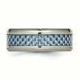 thumbnail image 3 of Titanium Polished Blue Carbon Fiber Inlay Ring 12.5 Size, 3 of 6