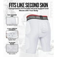 thumbnail image 4 of Exxact Sports Elite 5-Pad Football Girdle | Padded Compression Shorts | w/ Integrated Padding (Adult) (Adult Large, White), 4 of 7