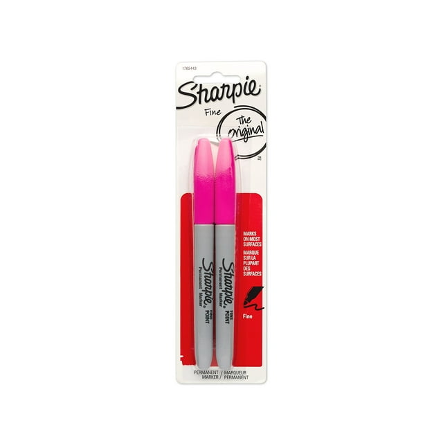 Rotuladores permanentes Sharpie Fine Point Magenta, paquete de 2