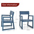 thumbnail image 3 of Patio Chair Set of 2 with Backrest, Outdoor Dining Chairs with All-Weather HIPS , 400 lbs Weight Capacity, Blue, 3 of 17