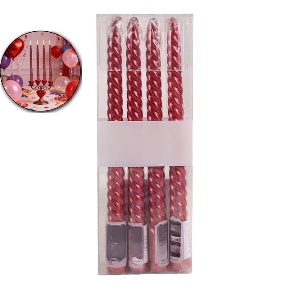 10 inch Spiral Tapered Candles, Set of 4 Tapered Candles, Tall Candlesticks, Long Candl Sticks, Home Dinner, Party, Wedding