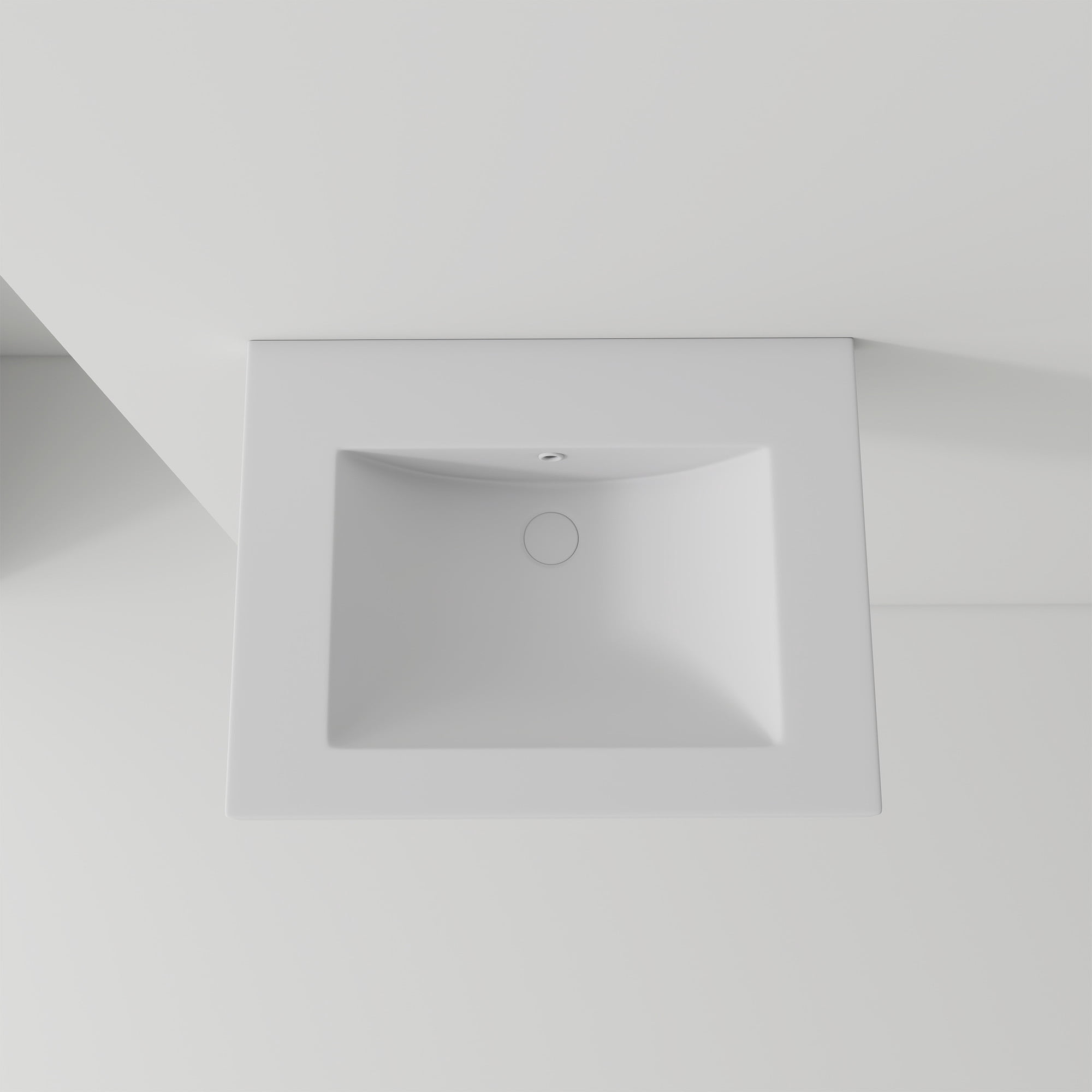 Leumius 24" Ceramic Basin Sink,Ultra-Thin 0.8" Rim,Single Faucet Hole,Wall-Mount or Vanity Top Compatible,White