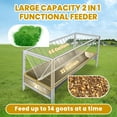 thumbnail image 2 of Anti-Corrosion Livestock Goat Feeder, Goat Hay Feeder, Pasture Feeder, 77 Gallon, 59" L x 19.6" W x 33.4" H, Stainless Steel, for Horses, Sheep, Calves, Deer, Farms, 2 of 7