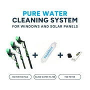 EQUIPMAXX 24 Feet Water Fed Pole Kit with Inline Water Filter System and TDS Meter for Solar Panel and Window Cleaning Extendable Brush & Pole
