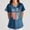 Blue, variant on Women's "250 Years" Vertical Text V-Neck Tee with "USA" Star Circle and Distressed Flag, Dual Front Pockets for Practical Style, Perfect for Nurse Shift Teacher Duty Red L
