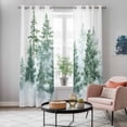 thumbnail image 5 of Forest Green Kitchen Curtains 84 Inch Length, Spring Summer Watercolor Pine Tree Grommet Top Bedroom Living Room Curtains, Light Filtering Cafe Curtain Drapes 2 Panels Set 84''x84'', 5 of 9