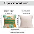 thumbnail image 4 of Decorative Pillow Covers 18x18 Tropical Leaves Pillow Cover Summer Green Palm Leaf Pillow Cases Set of 2 Square Happy Time Pillowcase Cotton Linen Outdoor Cushion Cover for Sofa(Sunny 2), 4 of 6