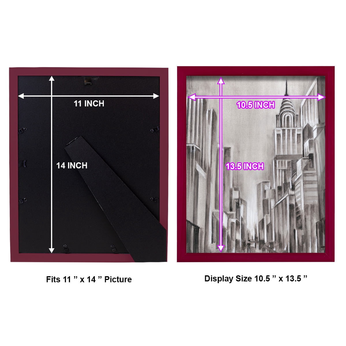 Art Deco Cityscape I -Framed Print w/glass-Cherry Red