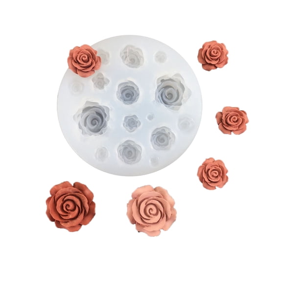 Silicone Candy Molds Rose Flower Shape Chocolate Moulds Candy Moulds Fondnat Moulds Hand-Making Baking Supplies