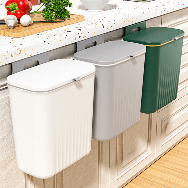  2Pack Hanging Kitchen Trash Can Compost Bin Portable