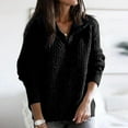 thumbnail image 4 of Sweaters for Women 2025 Fall Winter Long Sleeve Lapel Casual Knitted Jumper Tops Womens Pullover Sweaters, 4 of 6