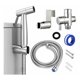 thumbnail image 1 of Kit de ducha de mano para inodoro, cabezal de ducha para limpieza de baño, rociador para higiene personal diaria, juego de mangueras para montaje en pared (plata), 1 of 1