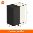 thumbnail image 3 of Doble Cesto de la Colada con Tapa y Bolsas Extraíbles para la Ropa, Pongotodo Plegable para la Ropa Sucia con 2 Separadores y Asas, para el Dormitorio, Lavadero, Armario, Baño, Blanco y Negro, 3 of 3