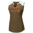 thumbnail image 2 of Women's Majestic Brown/White Cleveland Browns V-Notch Muscle Tank Top, 2 of 3