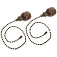 thumbnail image 4 of 2pcs Retro Wooden Fan Light Pull Chain Ceiling Light Hanging Adornment Decor, 4 of 6