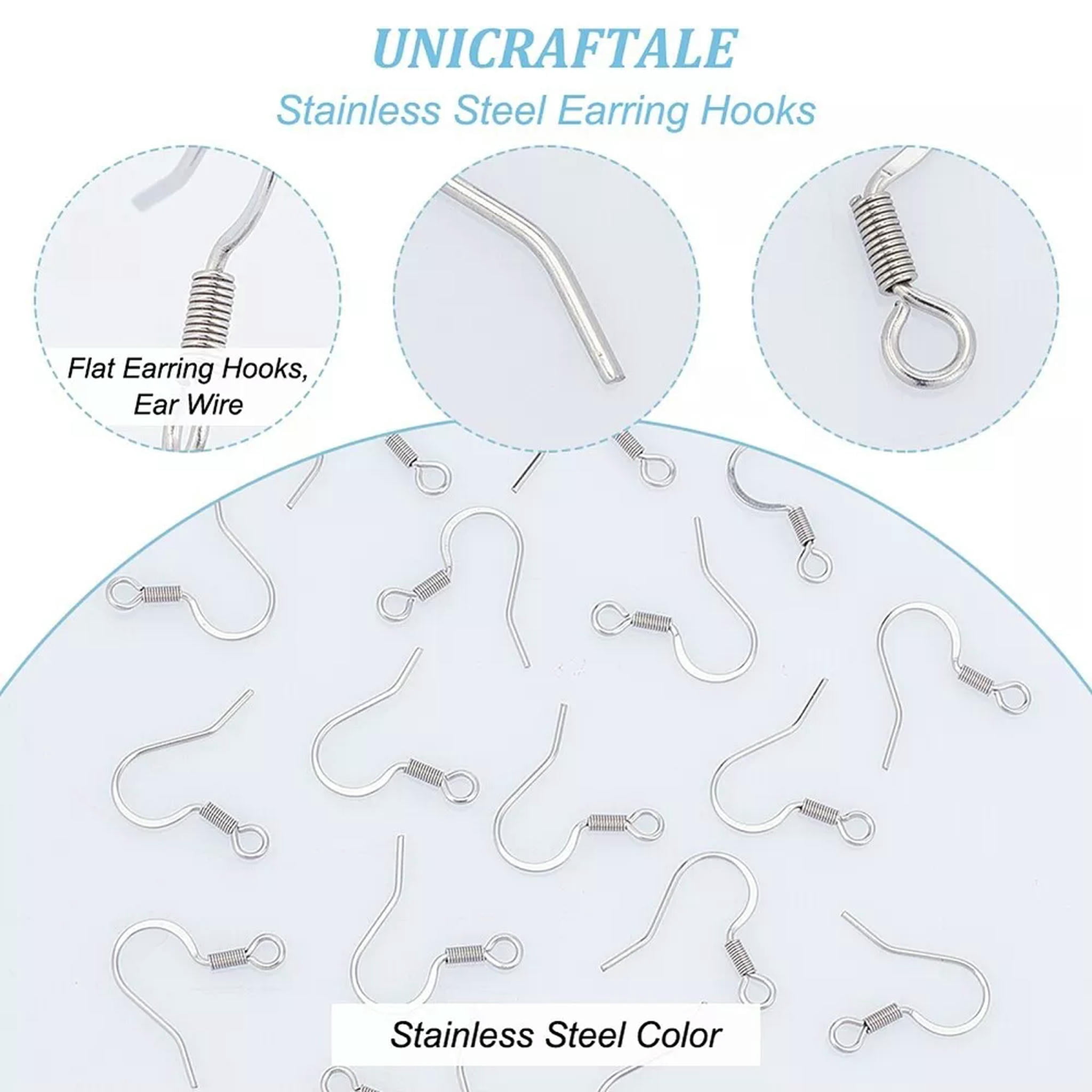 U8MO 200x 304 Stainless Steel Earring Hook Fish Hooks Ear Wire for DIY Jewelry Making
