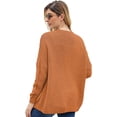 thumbnail image 4 of QWZNDZGR Womens Open Front Long Sleeve Chunky Knit Cardigan Sweaters Loose Outwear Coat, 4 of 4