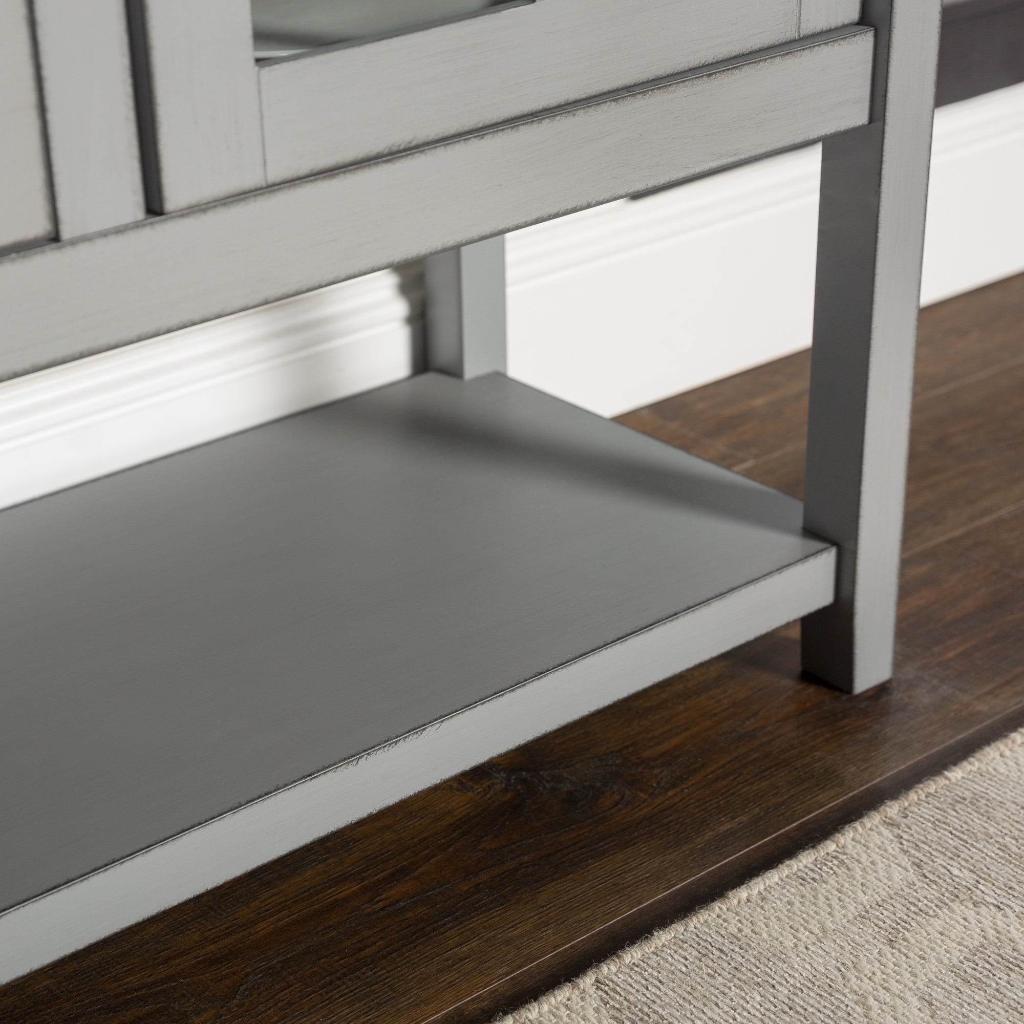 Manor Park Modern 52" Glass Door Dining Buffet Table, Antique Grey